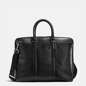 Coach Black Leather Briefcase Metropolitan Slim Brief
